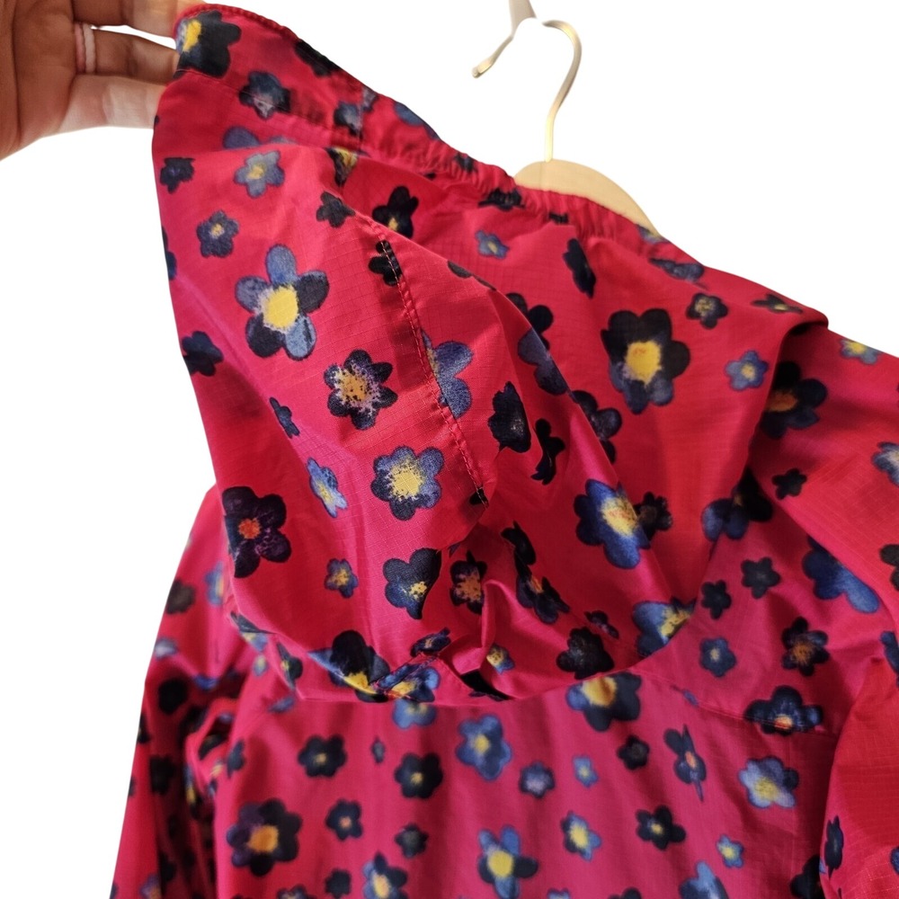 Lands‎ end Zipper Front Girls Pink Floral Windbreaker Jacket Size Medium 10/12 - Picture 7 of 9